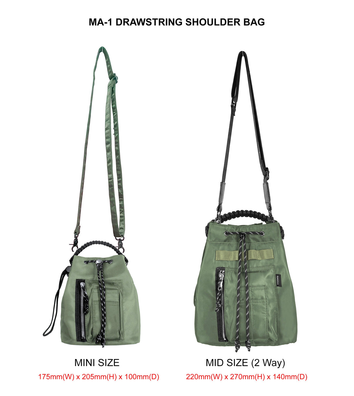 MA-1 MID SIZE 2 way drawstring Shoulder Bag