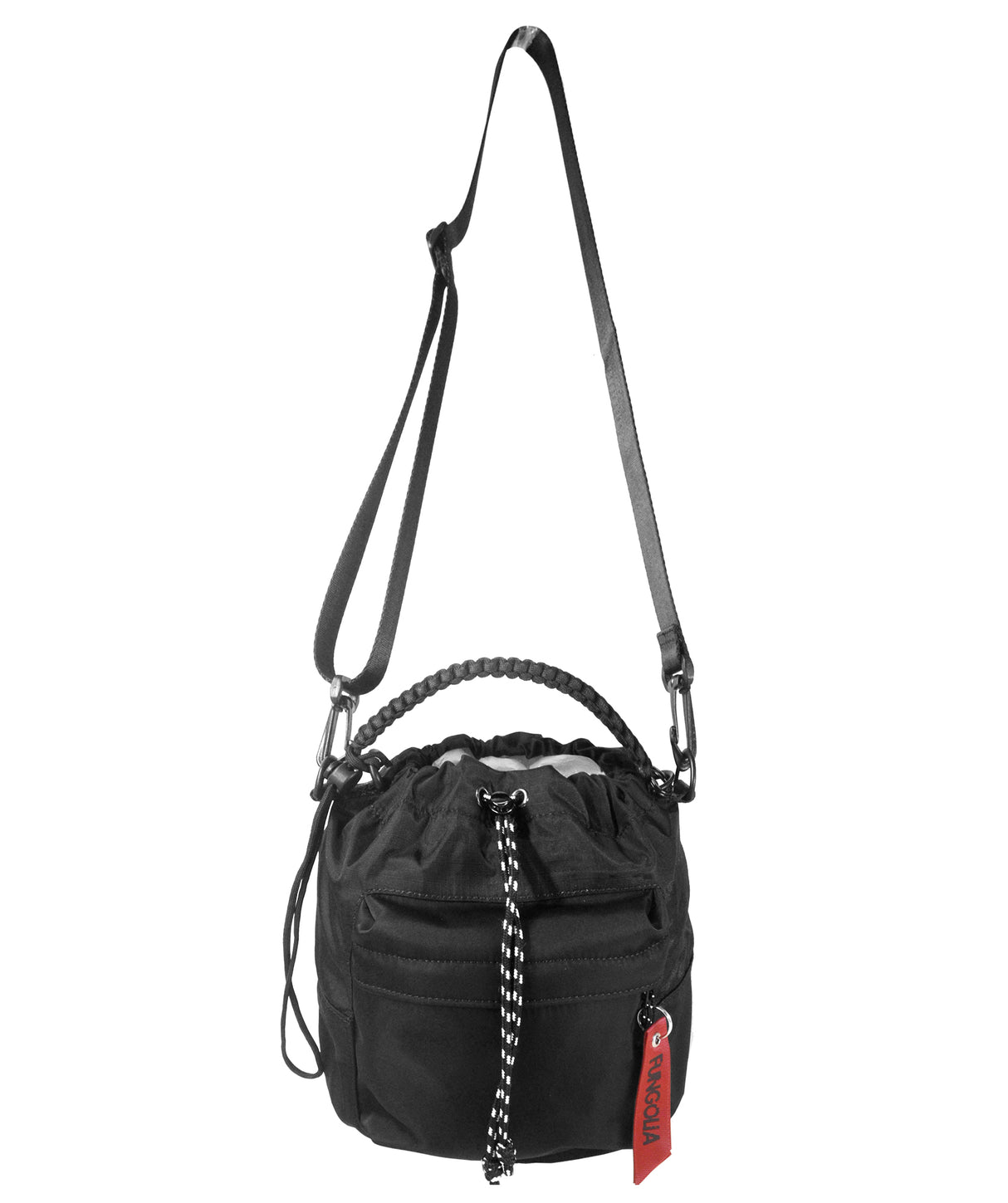 <A 000a001g01> Drawstring Chalk Bag (All Black) (With KOVID-TEX Antimicrobial Lining)