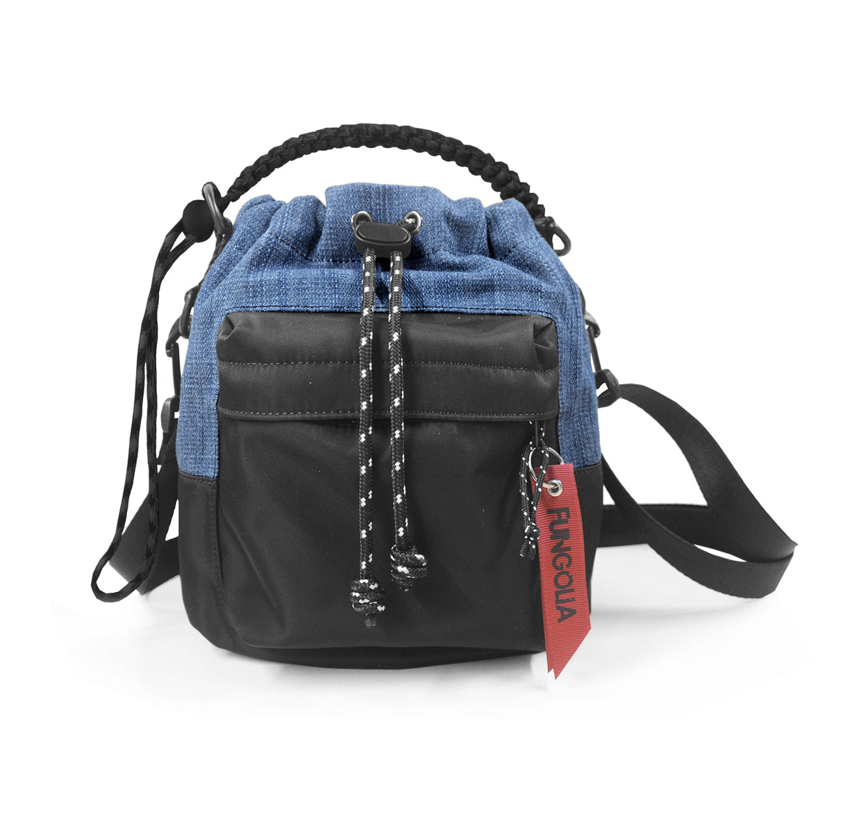 <A 000a001g02> Drawstring Chalk Bag (Denim/Black) (With KOVID-TEX Antimicrobial Lining)