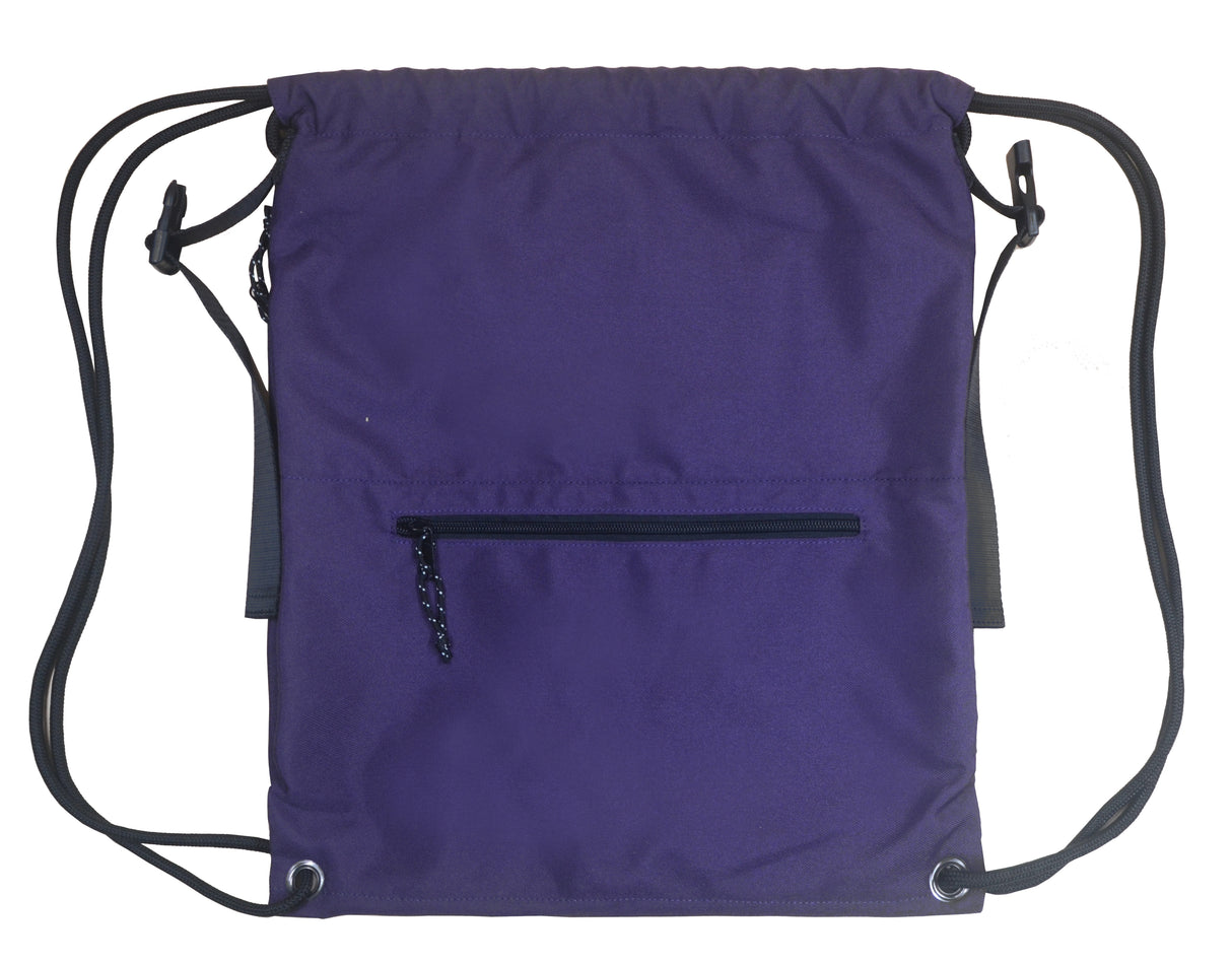 MID SIZE Premium drawstring backpack (Purple/Black)