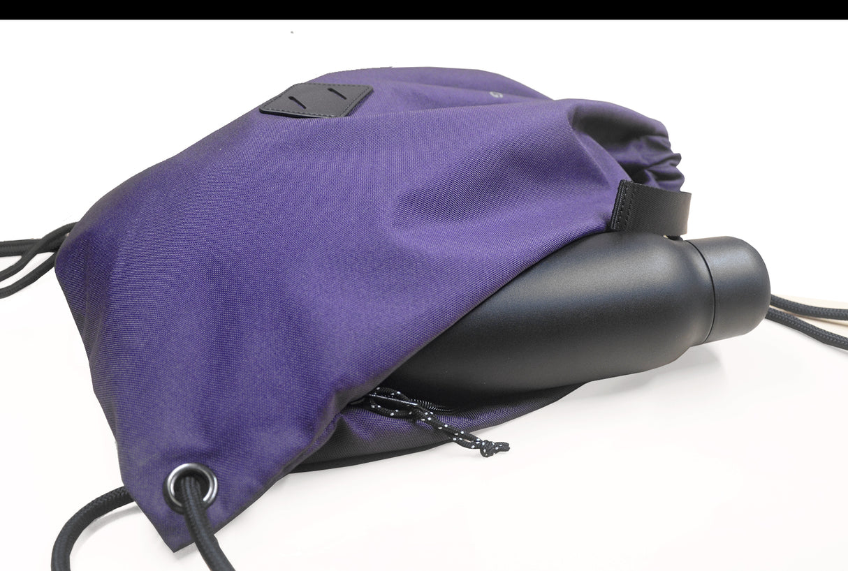 MID SIZE Premium drawstring backpack (Purple/Black)