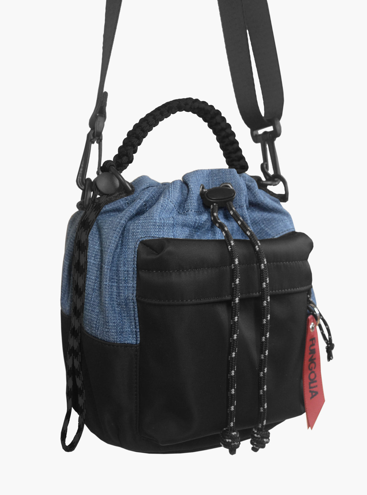 <A 000a001g02> Drawstring Chalk Bag (Denim/Black) (With KOVID-TEX Antimicrobial Lining)