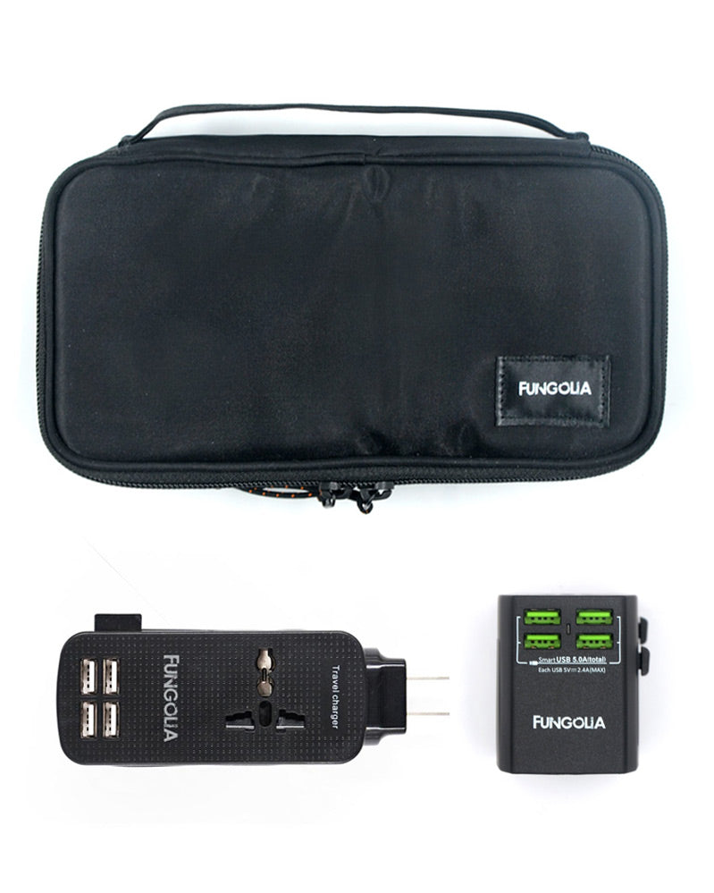 <A 000a001m09c> Fungolia Ultimate Charging Kit - Black (Pouch+Adaptor+Extension Cord Charger)