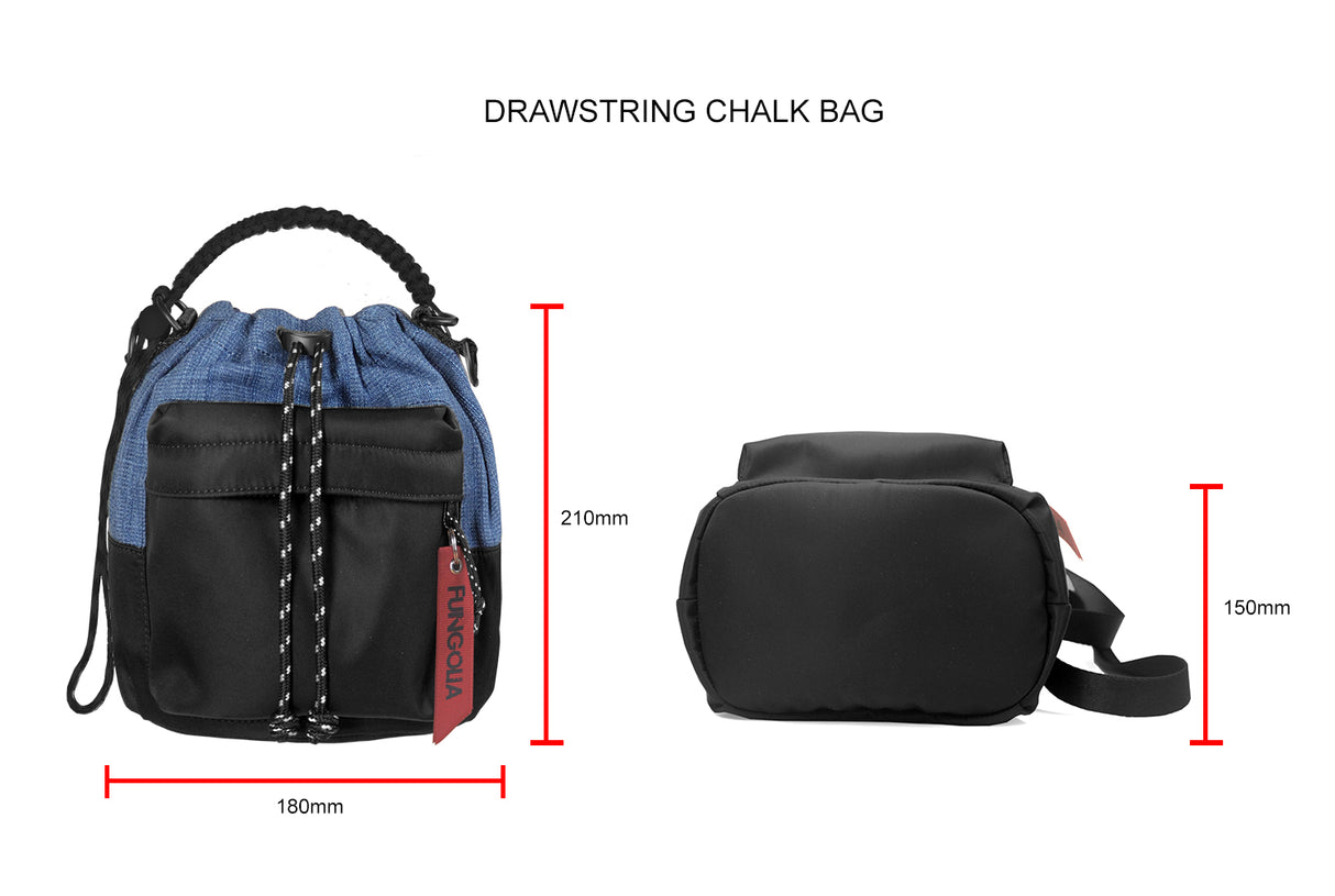 <A 000a001g02> Drawstring Chalk Bag (Denim/Black) (With KOVID-TEX Antimicrobial Lining)