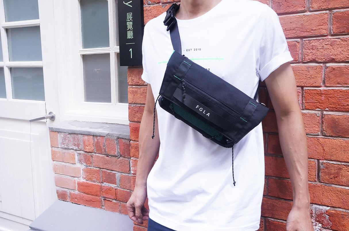 <A 000a001v3> Fungolia multi-purpose pouch (Black/Aqua green)