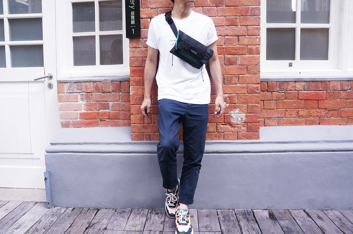 <A 000a001v3> Fungolia multi-purpose pouch (Black/Aqua green)