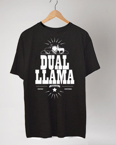 <T0028> Dual Llama Tee (Black)