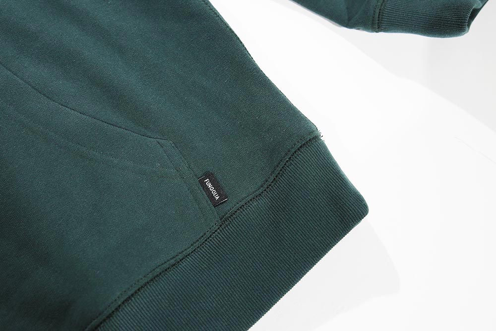 <A 000a001y6a03> Fungolia Fleece Big hood Hoodie - Forever Hungry (forest green)