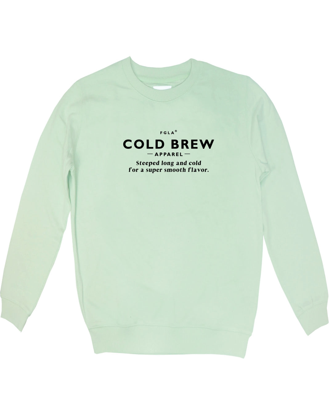 <A 000a001y6a10> Fungolia French Terry Crew Neck Sweatshirt - Cold Brew (Mint Green)