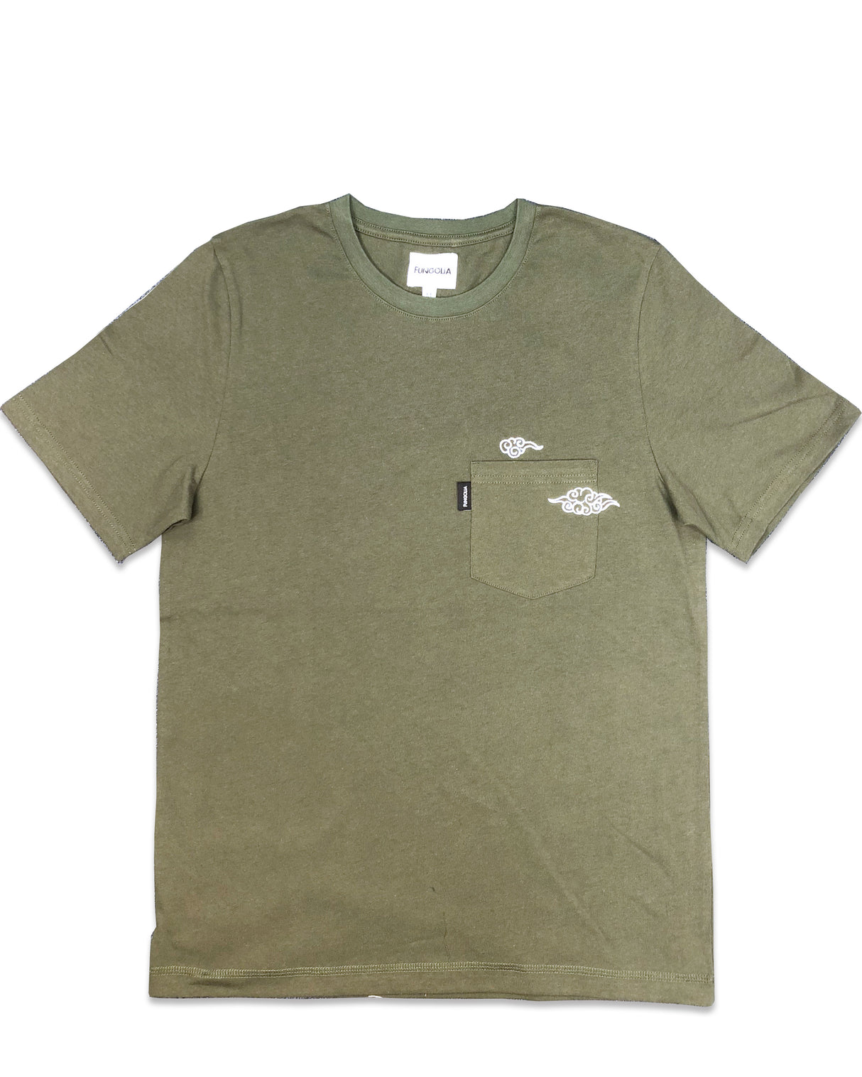 <a>クラウド刺繍ポケットTシャツ - (アーミーグリーン)</a>