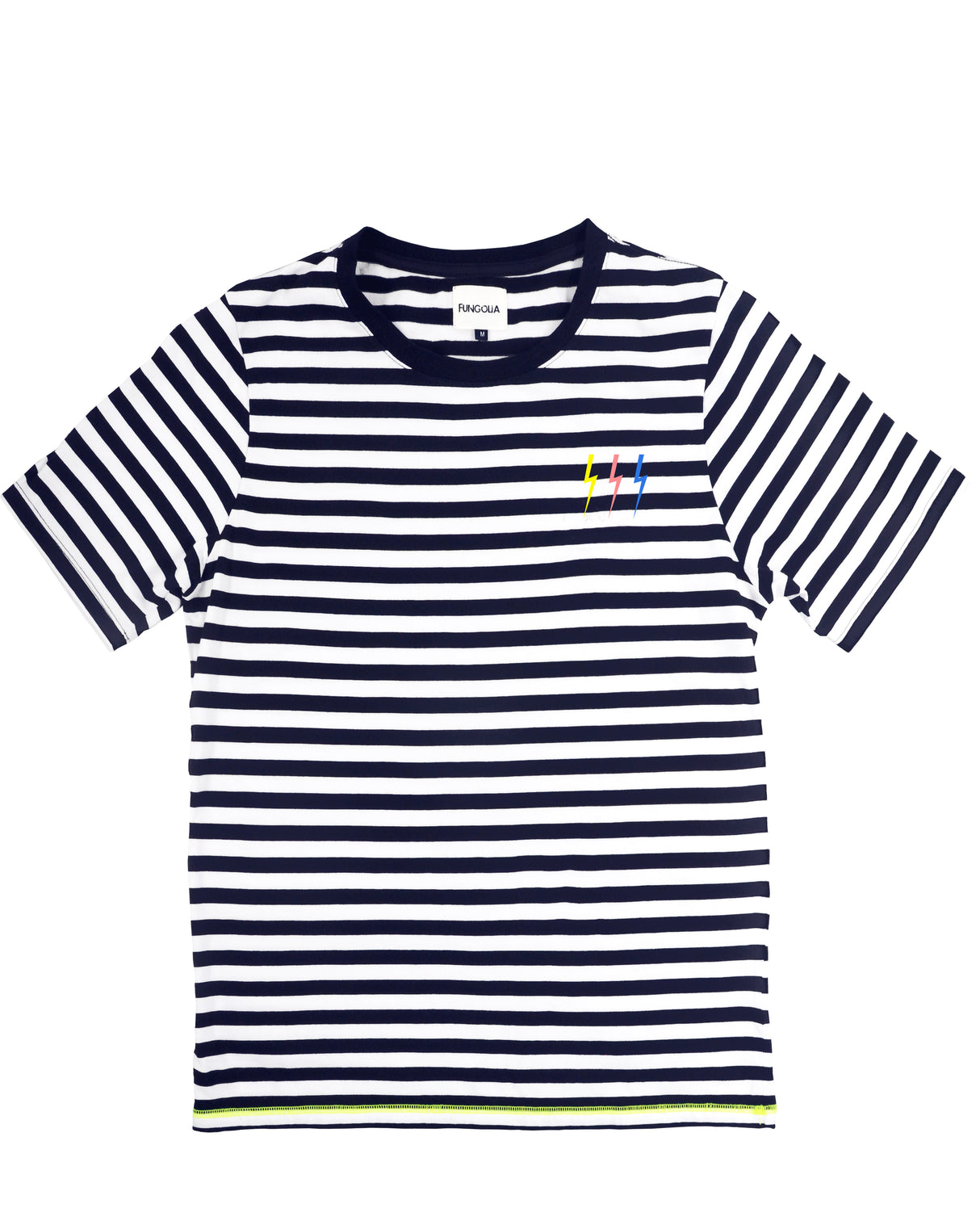 <a>ネイビー/ホワイト ストライプTシャツ(サンダー付き)</a>