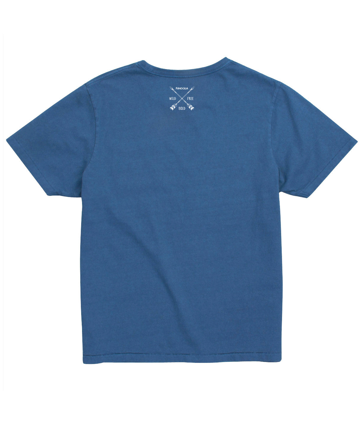 <aa>Fungolia Garment Dyed Tシャツ(ブルー) - 羽根プリント</aa>