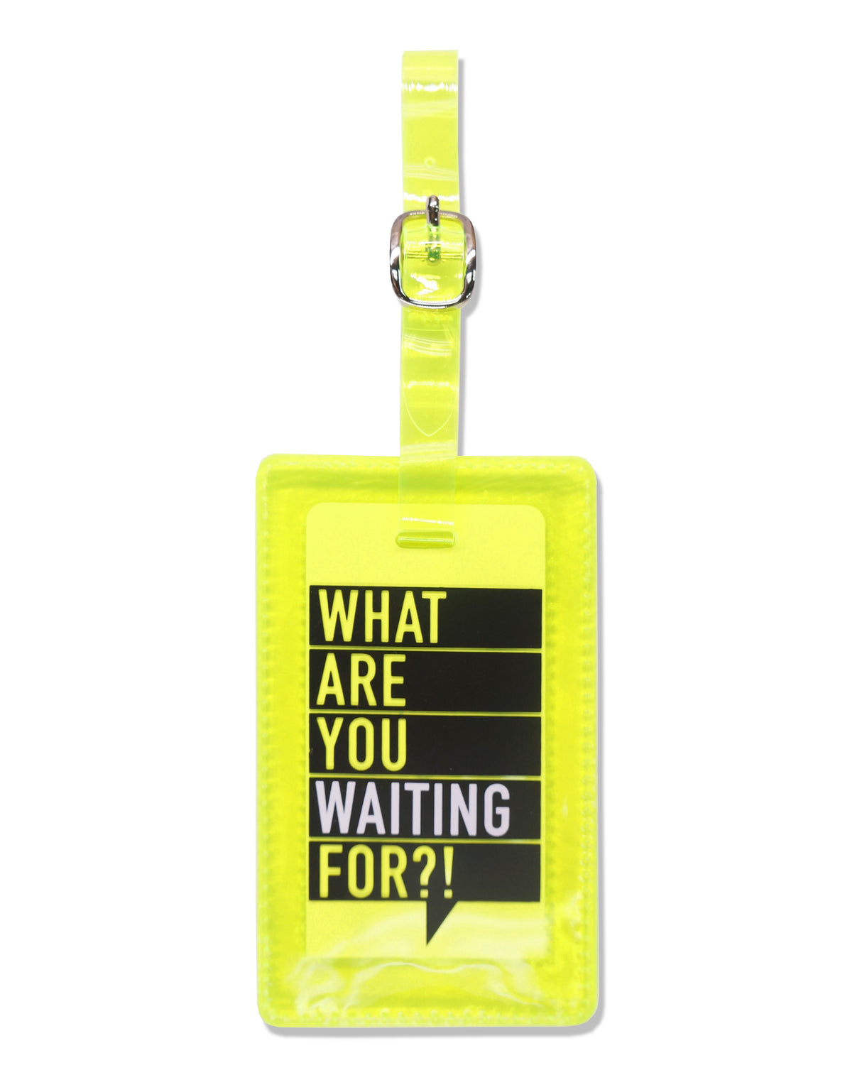 <A 000a001a99b4> Fungolia Premium PVC Neon Luggage Tag - What are you waiting for?