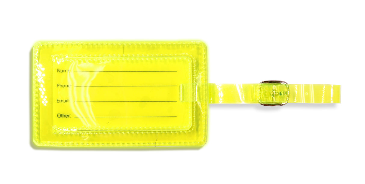 <A 000a001a99b1> Fungolia Premium PVC Neon Luggage Tag - Warning Message