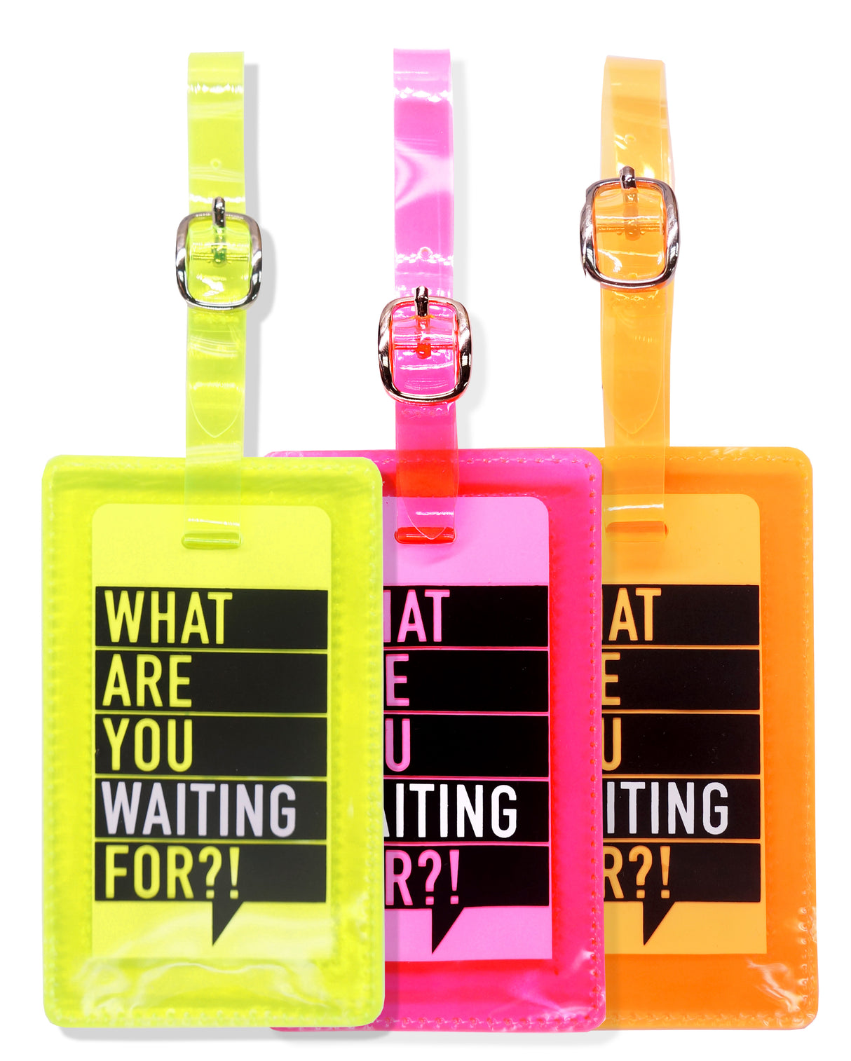 <A 000a001a99b4> Fungolia Premium PVC Neon Luggage Tag - What are you waiting for?