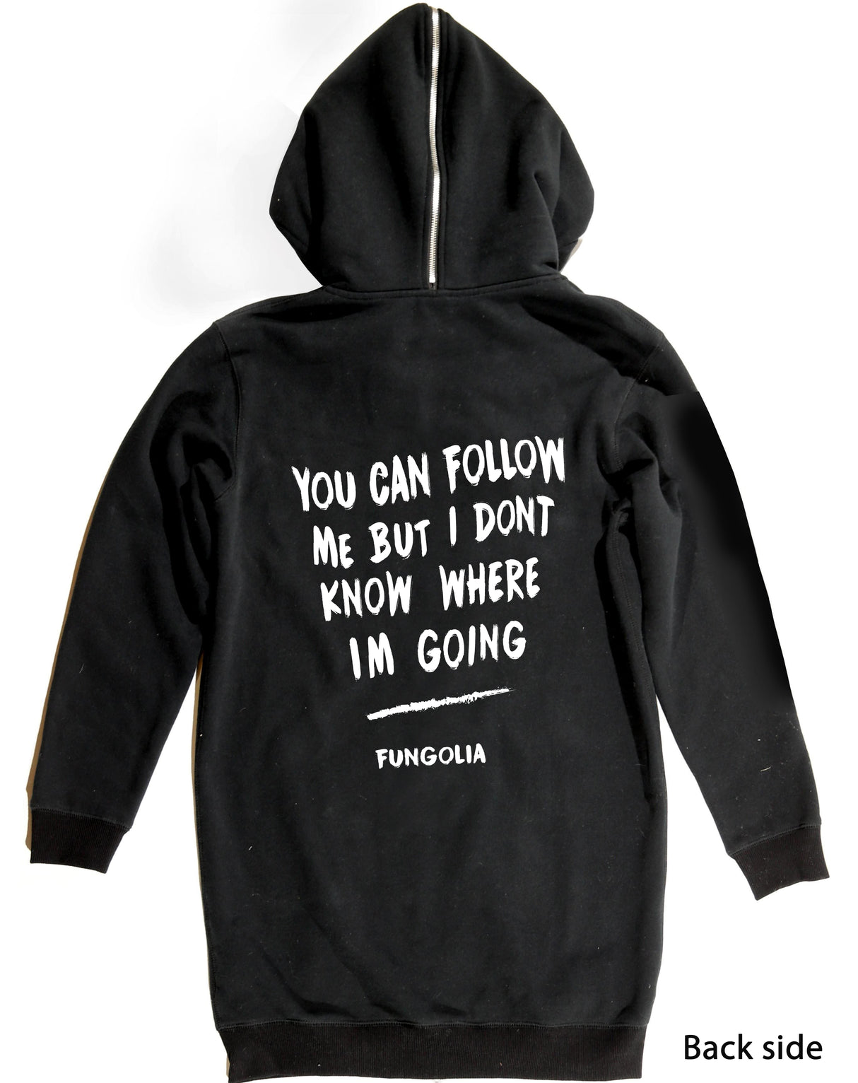 <a>Fungolia フリース ロングパーカー - Follow Me (ブラック)</a>