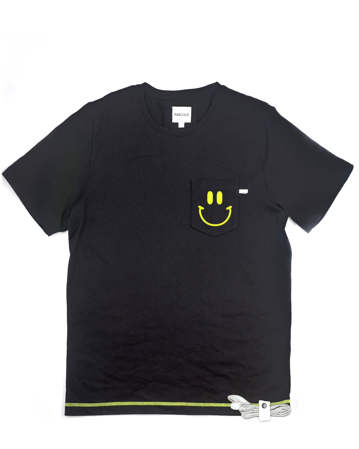 <a>ミューズ ポケットTシャツ - ブラック(スマイリーフェイス)</a>
