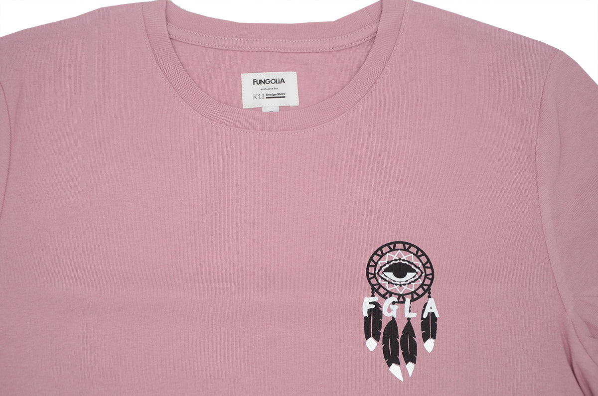 <a>ドリームキャッチャー - ガーメントダイTシャツ(ダスティピンク)</a>