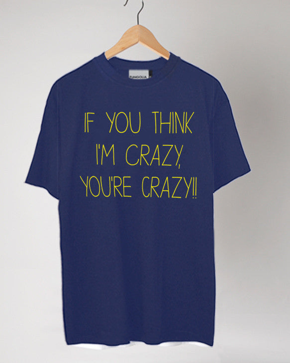 <S025>Who's Crazy Tee (Navy Blue)