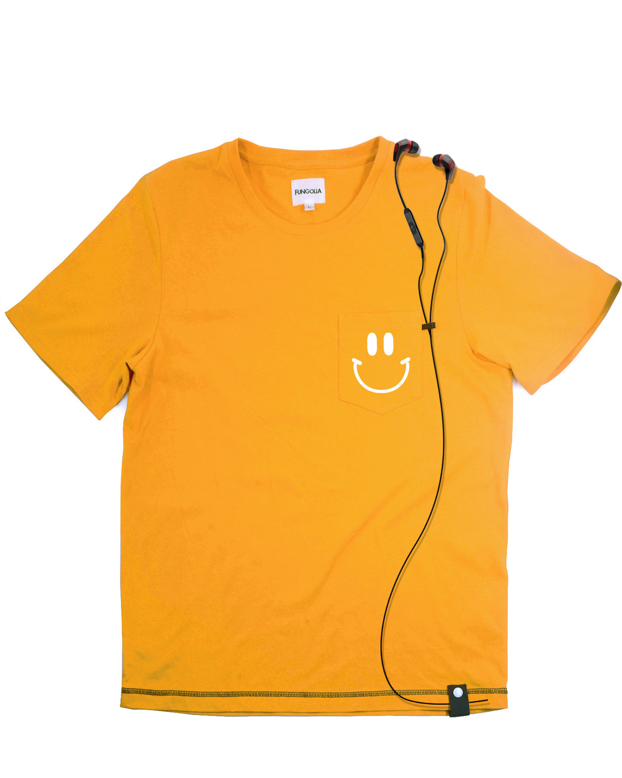<a>ミューズ ポケットTシャツ - マスタードイエロー(スマイリーフェイス)</a>
