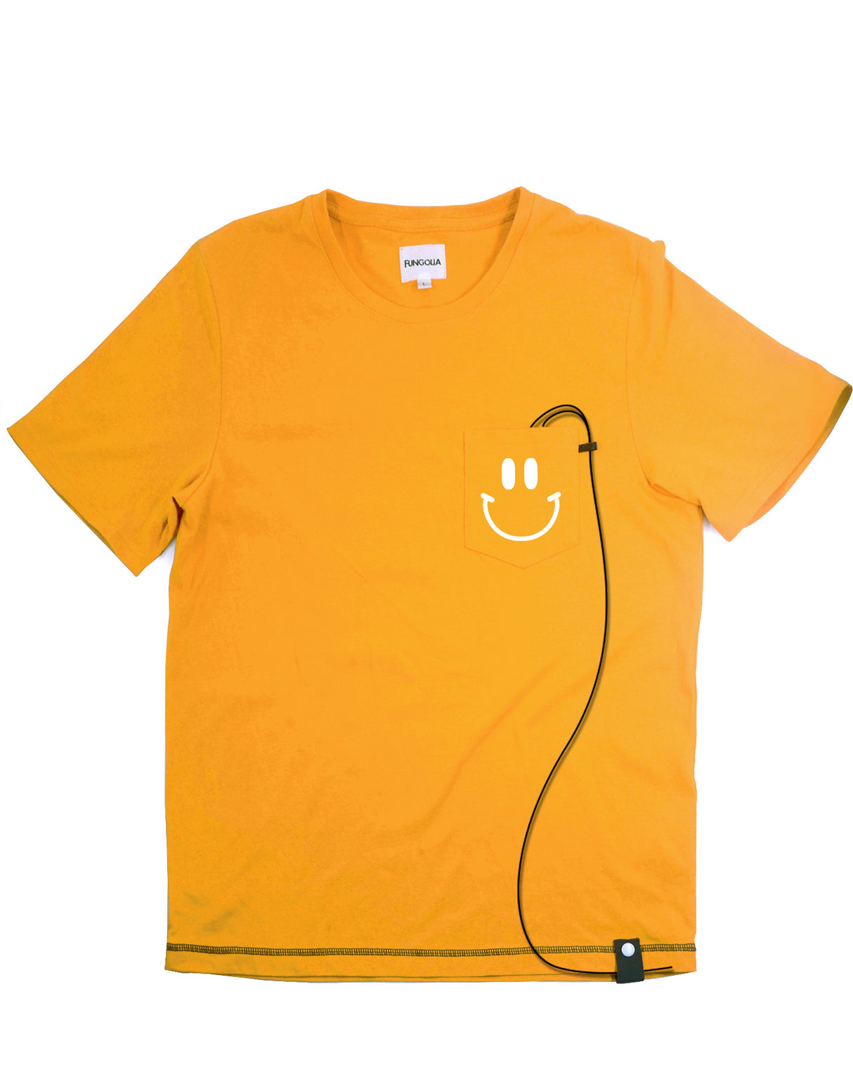 <a>ミューズ ポケットTシャツ - マスタードイエロー(スマイリーフェイス)</a>
