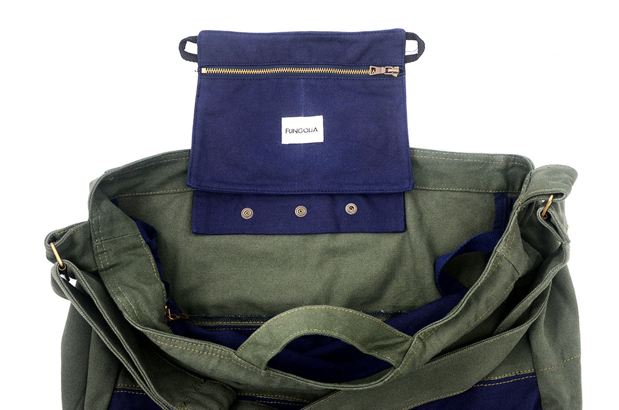 <a 002i1>Fungolia 2-in-1 Canvas tote bag - 17" Large size
