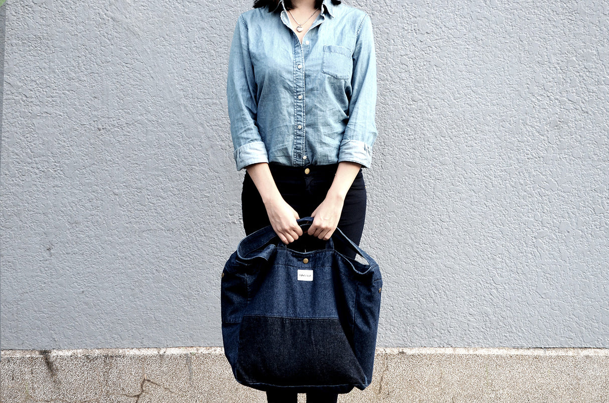 <a 002i2>Fungolia Denim tote bag - 15" Large size