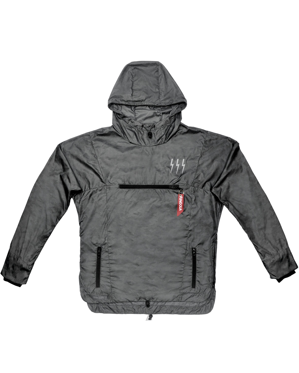 <A 000a001y5a01> Fungolia Packable Windbreaker (Grey Camouflage)