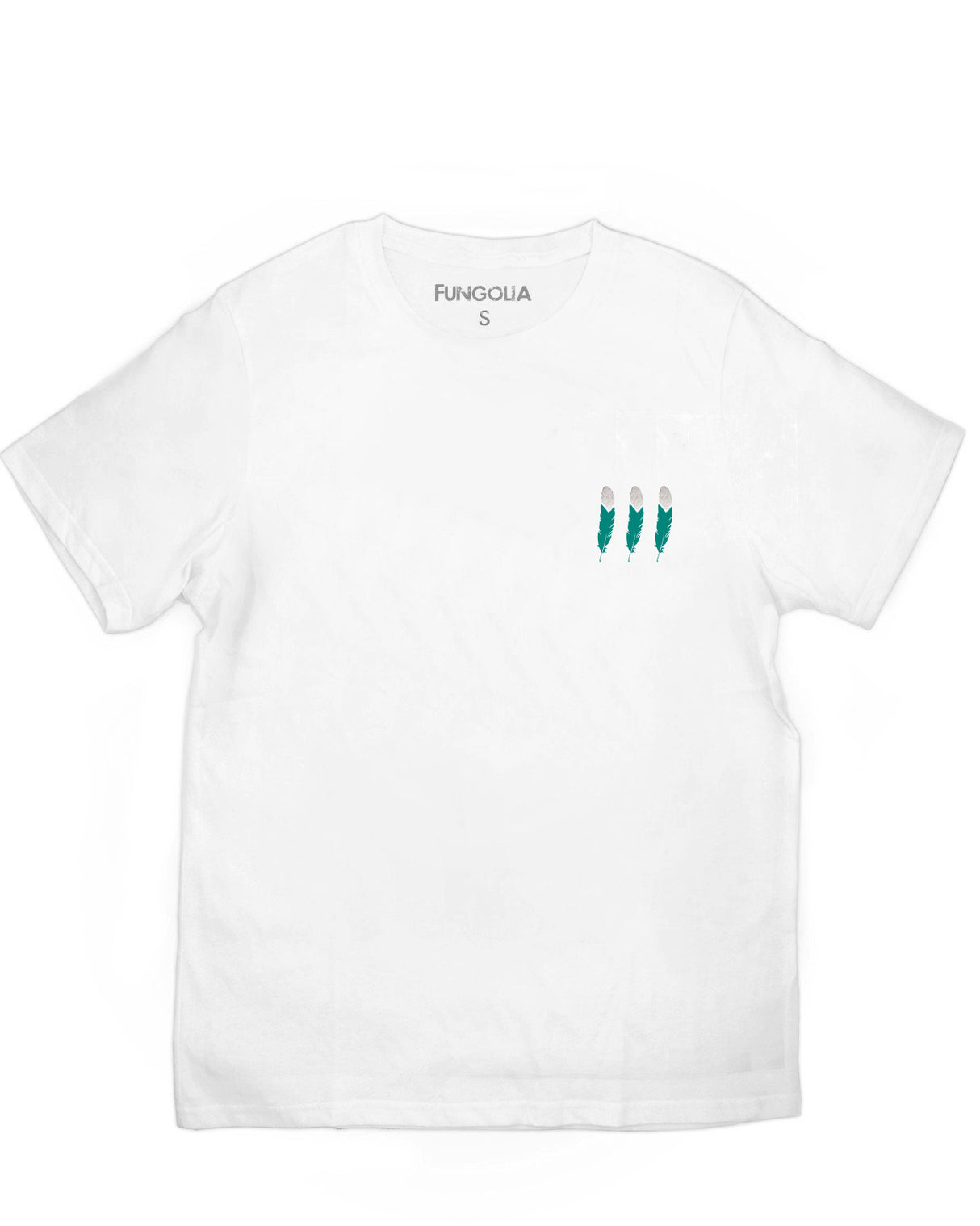 <a>スモール ティール/シルバー フェザーズ Tシャツ (ホワイト)</a>