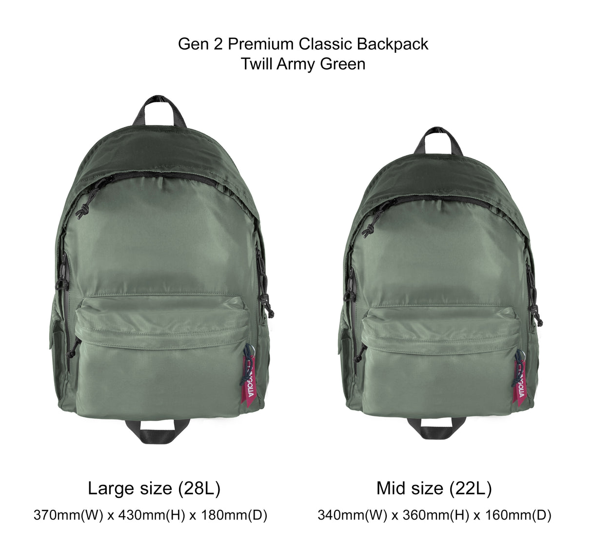 Gen 2 Premium Classic Backpack 22L - Mid size (Twill Army Green)