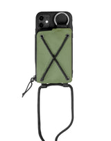 <A 000a001g05>Crossbody Phone Case with zipper pouch (With KOVID-TEX Antimicrobial Lining) GREEN