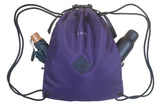 MID SIZE Premium drawstring backpack (Purple/Black)