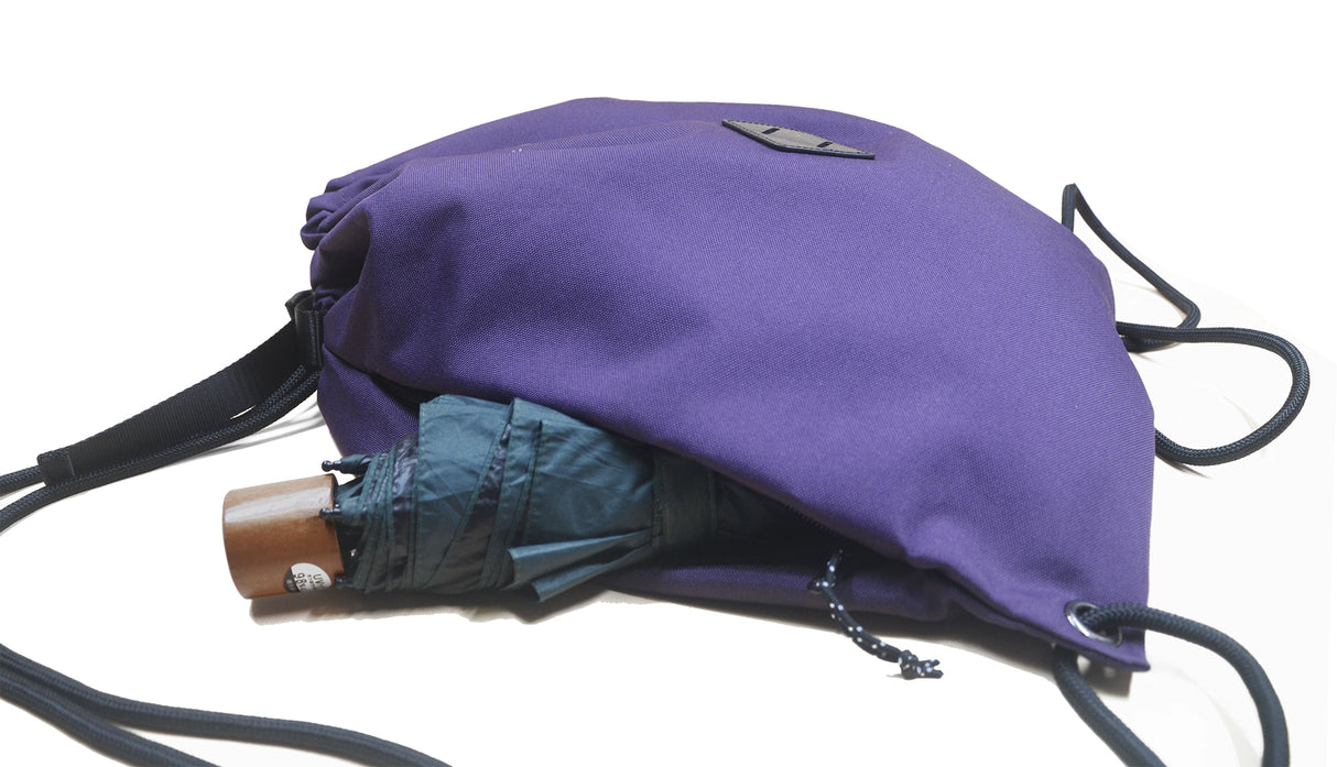 MID SIZE Premium drawstring backpack (Purple/Black)