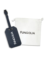 <ah3>Fungolia キャンバス ラゲッジタグ - ロゴ (ネイビーブルー) </ah3>