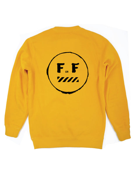 <A 000a001y6a06> Fungolia Fleece Crew Neck Sweatshirt - Fight or Flight (Mustard Yellow)