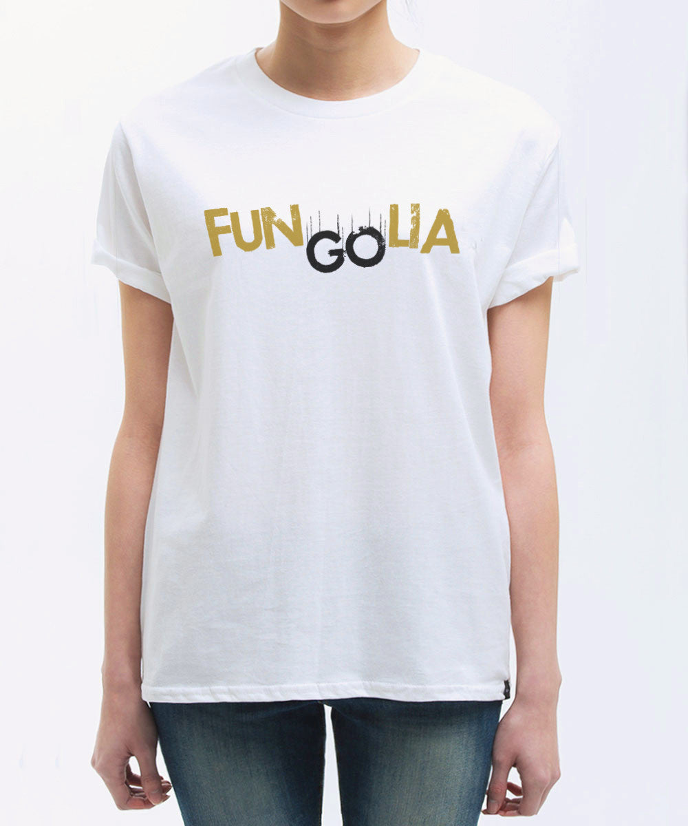 <s001>Fungolia Fun&amp;Go ロゴ Tシャツ (ブラウン &amp; ブラック)</s001>