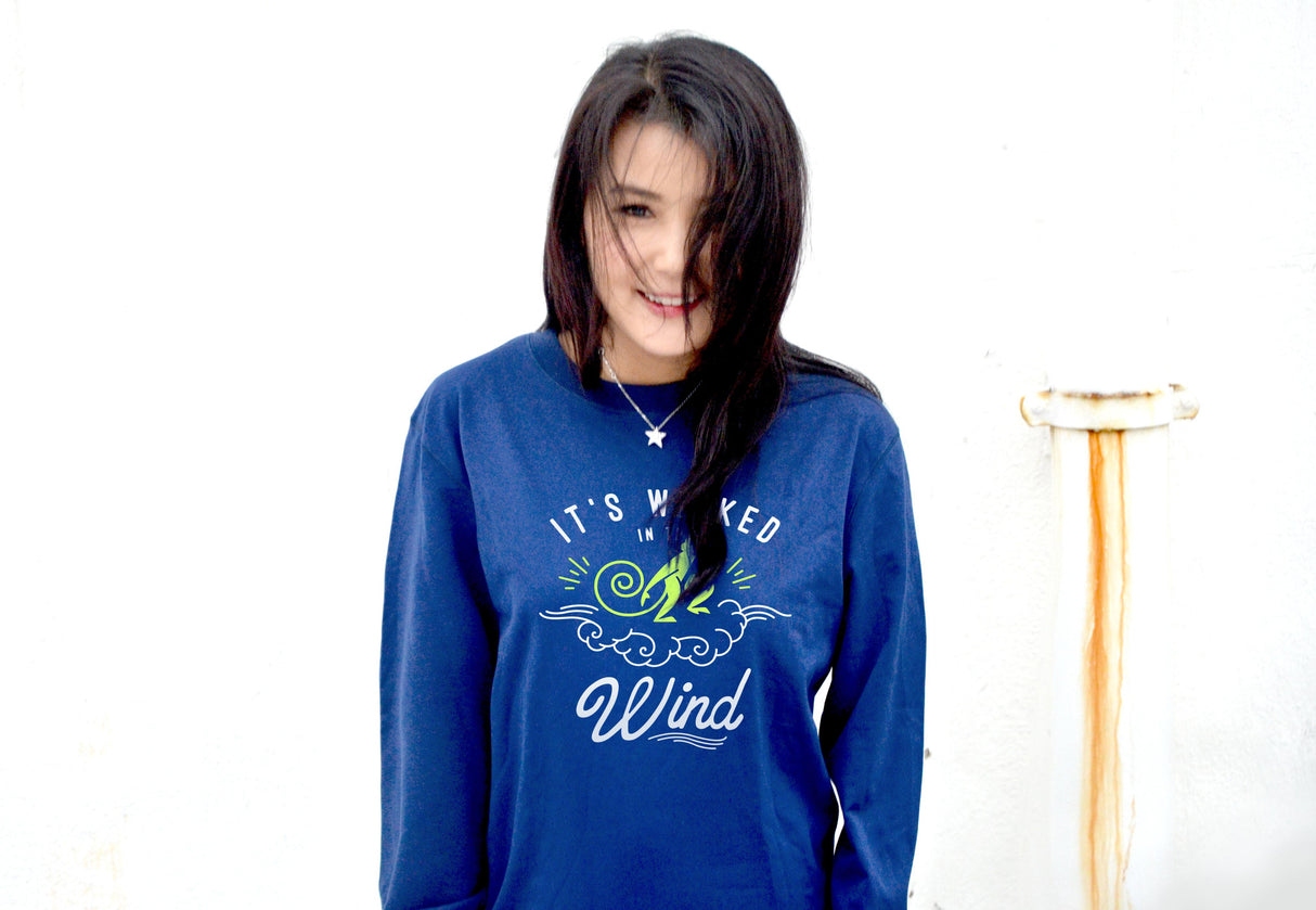 <ab>Fungolia クラシック スウェットシャツ - Monkey in the Wind (ネイビー) </ab>