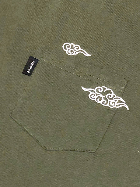 <a>クラウド刺繍ポケットTシャツ - (アーミーグリーン)</a>
