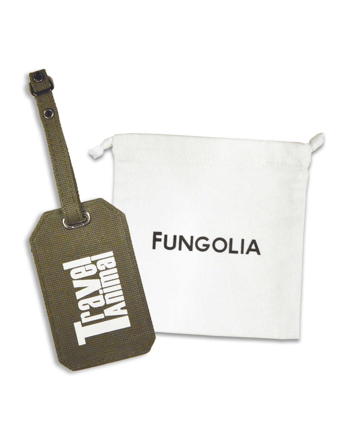 <ah4>Fungolia 帆布行李牌 - 旅行動物（軍綠色） </ah4>
