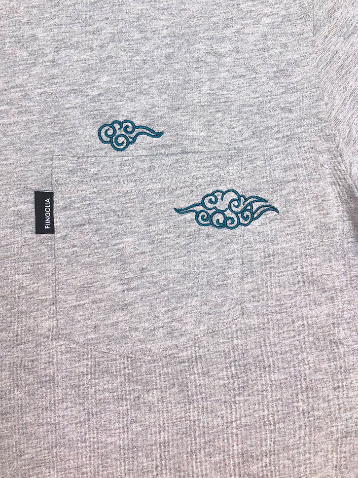 <a>クラウド刺繍ポケットTシャツ - (ヘザーグレー)</a>