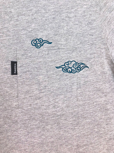 <a>クラウド刺繍ポケットTシャツ - (ヘザーグレー)</a>
