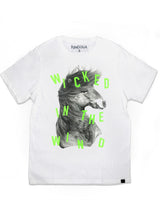 <aa>風の中の邪悪な馬Tシャツ - ホワイト</aa>