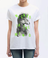 <aa>風の中の邪悪な馬Tシャツ - ホワイト</aa>