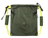 <A 000a001l02> LARGE SIZE Premium drawstring backpack (Green/Yellow)