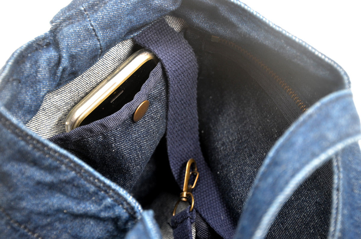 <a 002i2>Fungolia Denim tote bag - 15" Large size