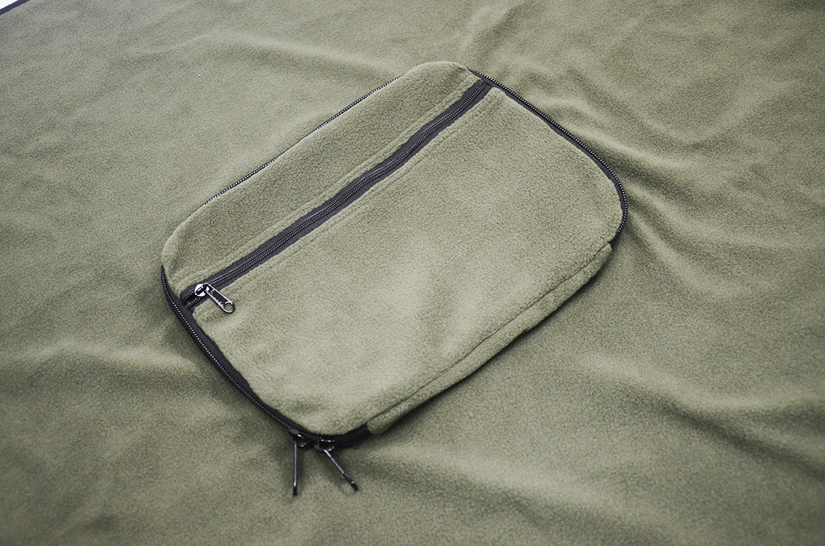 <A 000a001a92wx> Fungolia Packable Travel Blanket (Military Green)