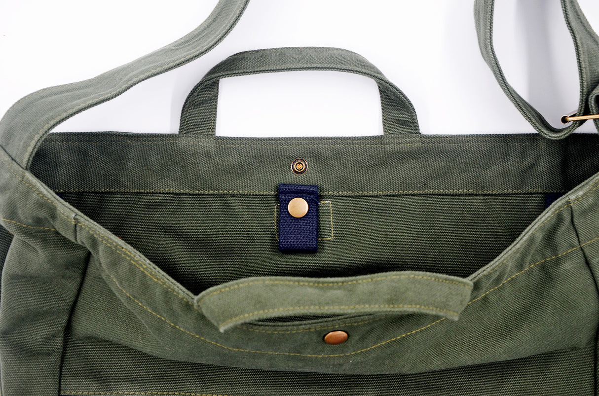 <a 002i1>Fungolia Two Toned Canvas tote bag - 15" Large size