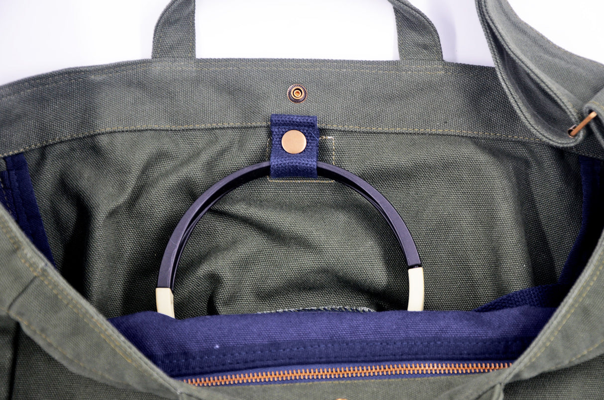 <a 002i1>Fungolia Two Toned Canvas tote bag - 15" Large size