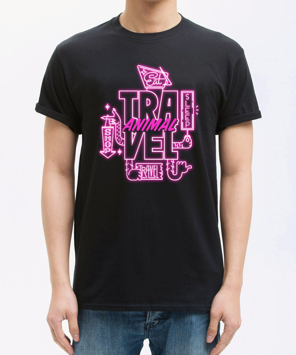 <q001>トラベルアニマル×セブンマイルズTシャツ（ブラック）</q001>