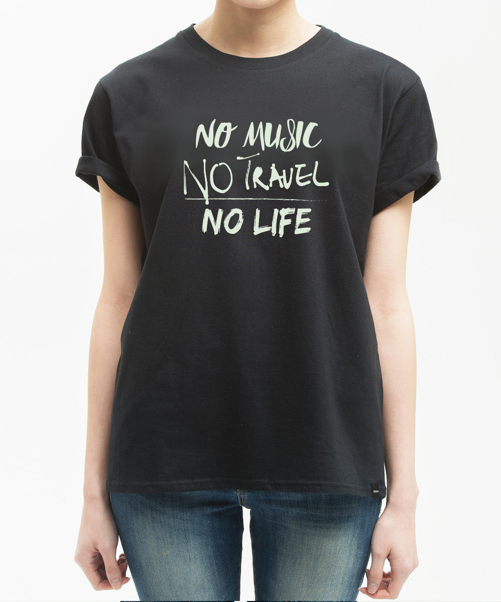 <t002i>「No Music No Travel No Life」Tシャツ（Fungolia x Skullcandy） </t002i>